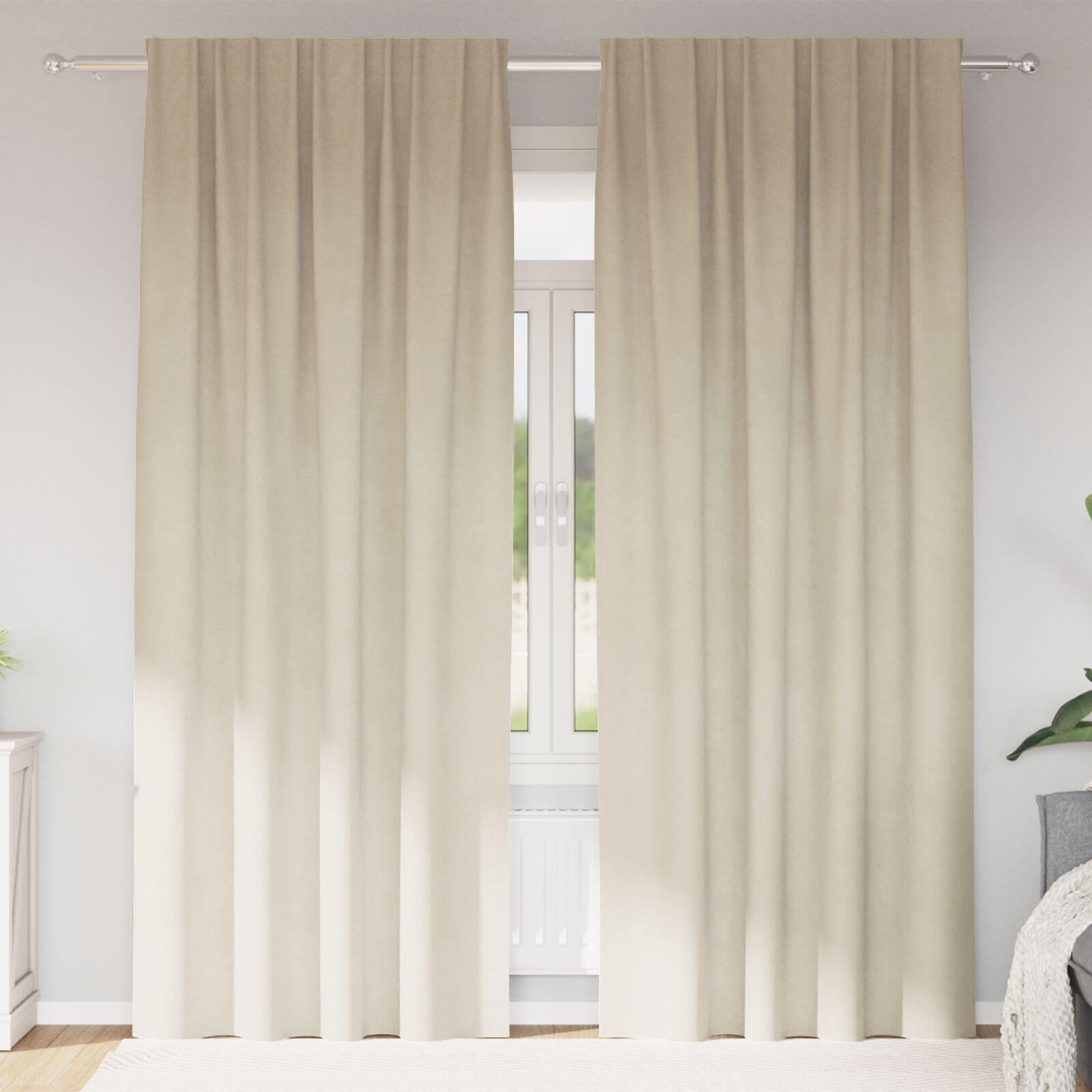 Lysdæmpende gardiner med Top Tape 2 stk Creme Velvet
