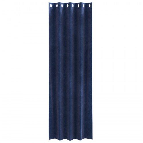 Lysdæmpende gardiner med Øjer 2 stk Mørkeblå Fløjl