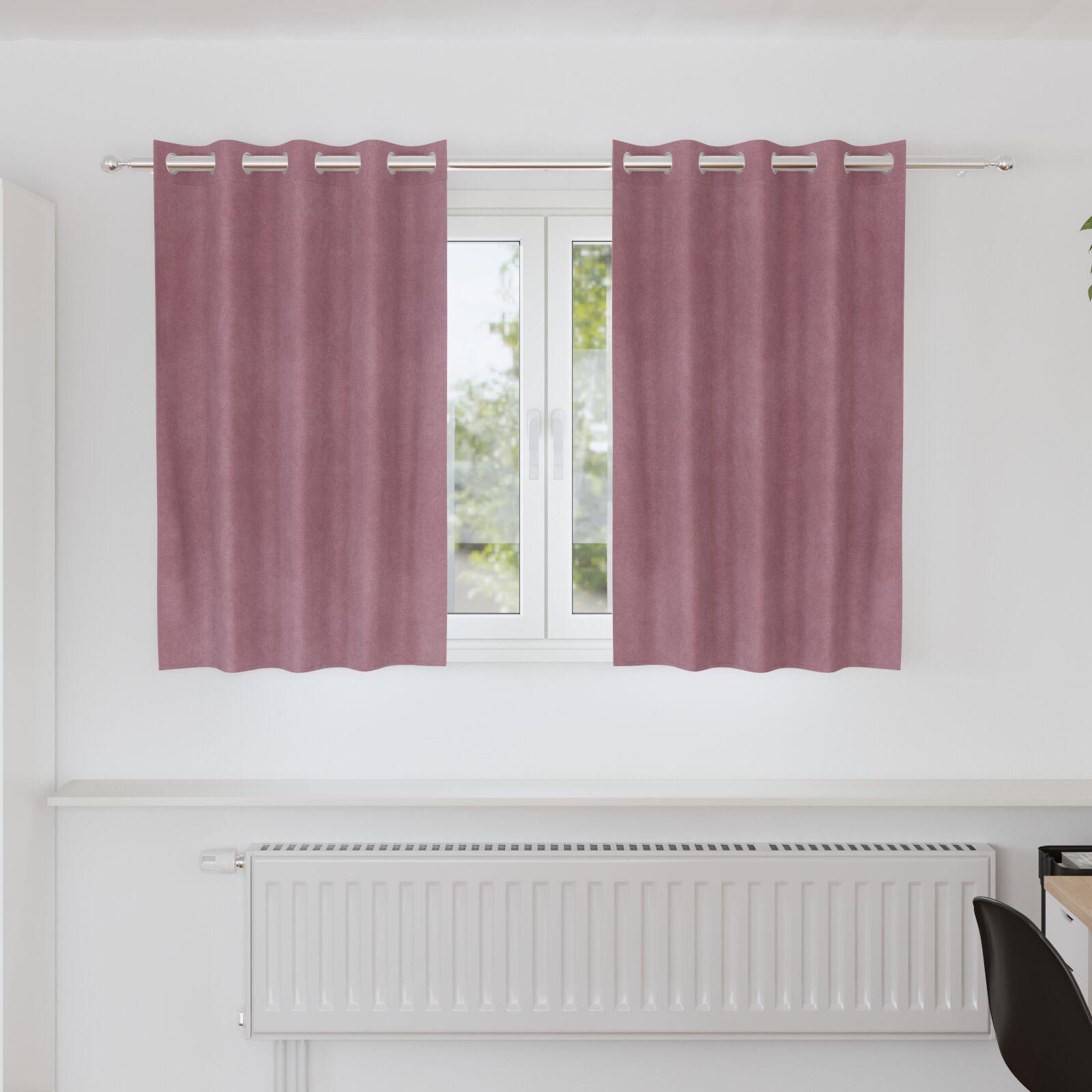 Blackout Gardiner med Øjer 2 stk Mørk Pink Fløjl