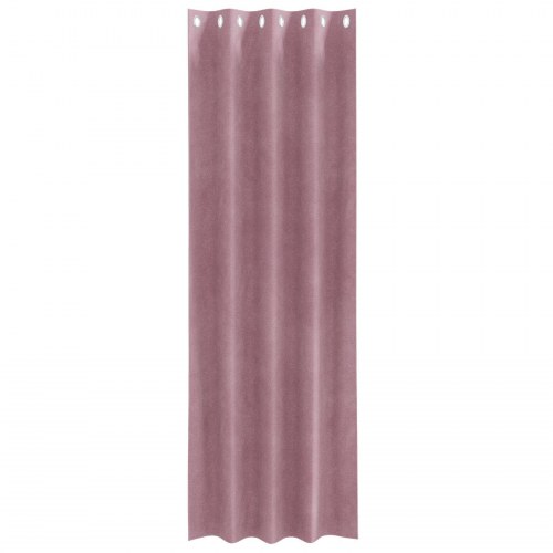 Blackout Gardiner med Øjer 2 stk Mørk Pink Velour