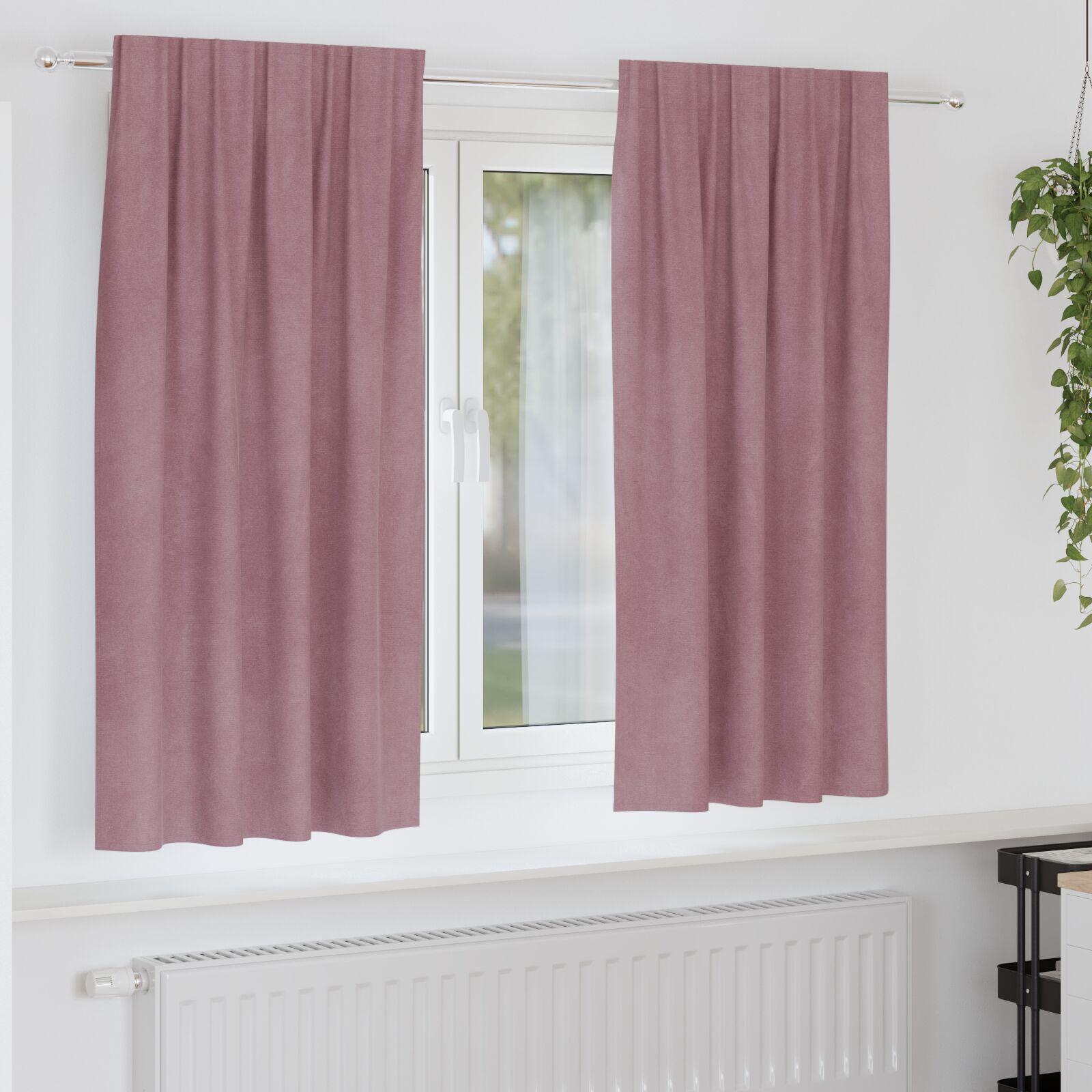 Lysdæmpende gardiner med topbånd 2 stk Mørk pink fløjl