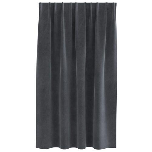 Lysdæmpende gardiner med topbånd 2 stk Lysegrå Velour