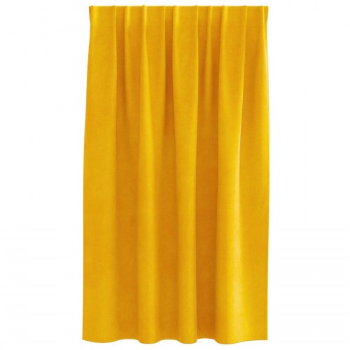 Blackout Gardiner med Top Tape 2 stk Sennepsgul Velvet
