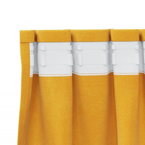 Blackout Gardiner med Top Tape 2 stk Sennepsgul Velvet