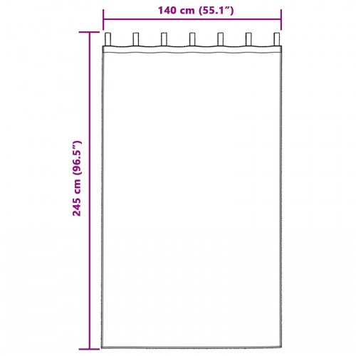 Lysdæmpende gardiner med ophængsløkker 2 stk Vinrød Velour