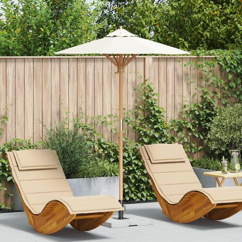 Haveparasoll Cremehvid 150x210 cm i Bambus