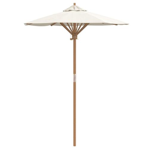 Haveparasoll Cremehvid 150x210 cm i Bambus
