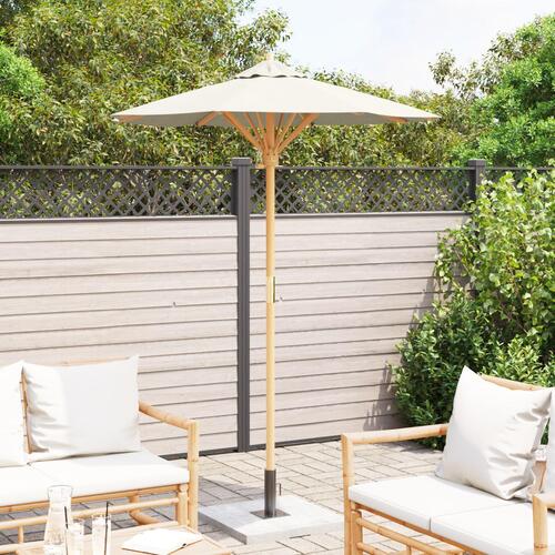 Haveparasoll Cremehvid 150x210 cm i Bambus