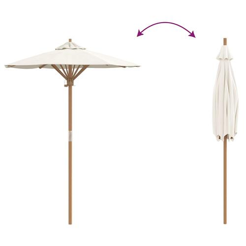 Haveparasoll Cremehvid 150x210 cm i Bambus