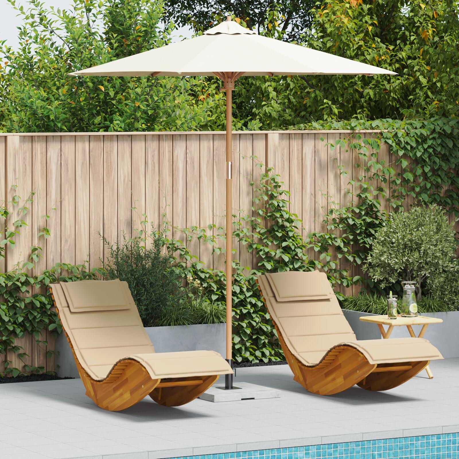 Haveparasol Cremehvid 240 x 240 x 260 cm Bambus