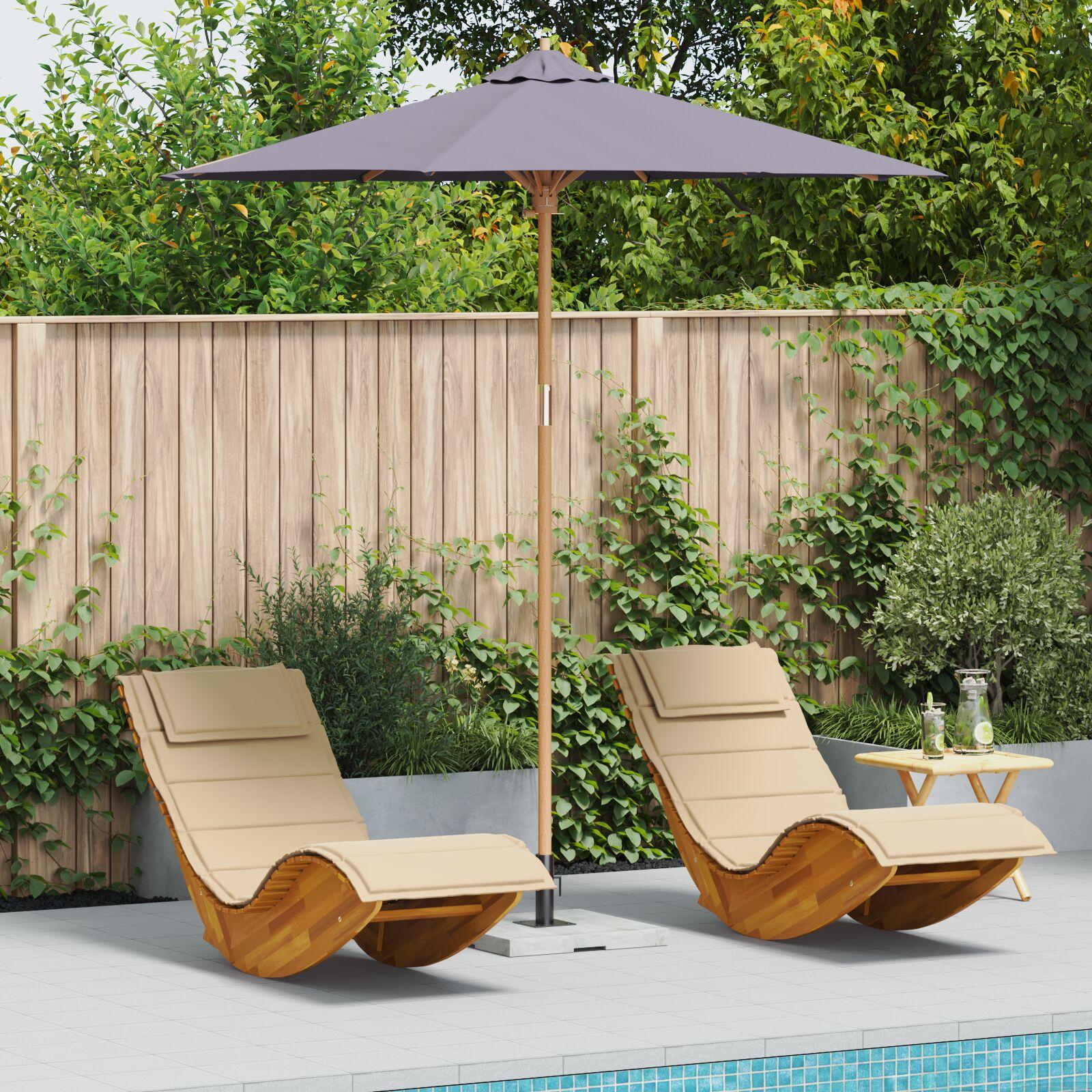Haveparasol Mørkegrå 240 x 240 x 260 cm Bambus