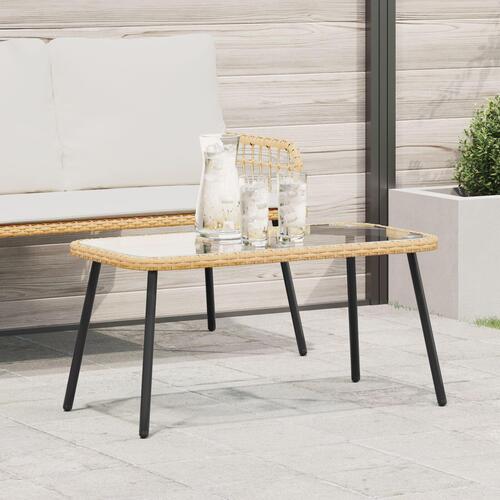 Kaffe Bord Naturlig 90x45x42 cm Poly Rattan