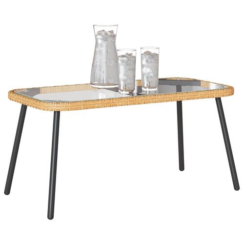 Kaffe Bord Naturlig 90x45x42 cm Poly Rattan