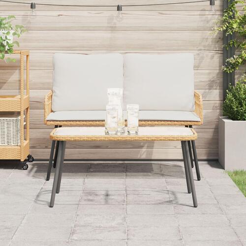 Kaffe Bord Naturlig 90x45x42 cm Poly Rattan