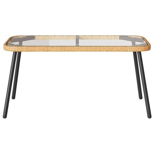 Kaffe Bord Naturlig 90x45x42 cm Poly Rattan