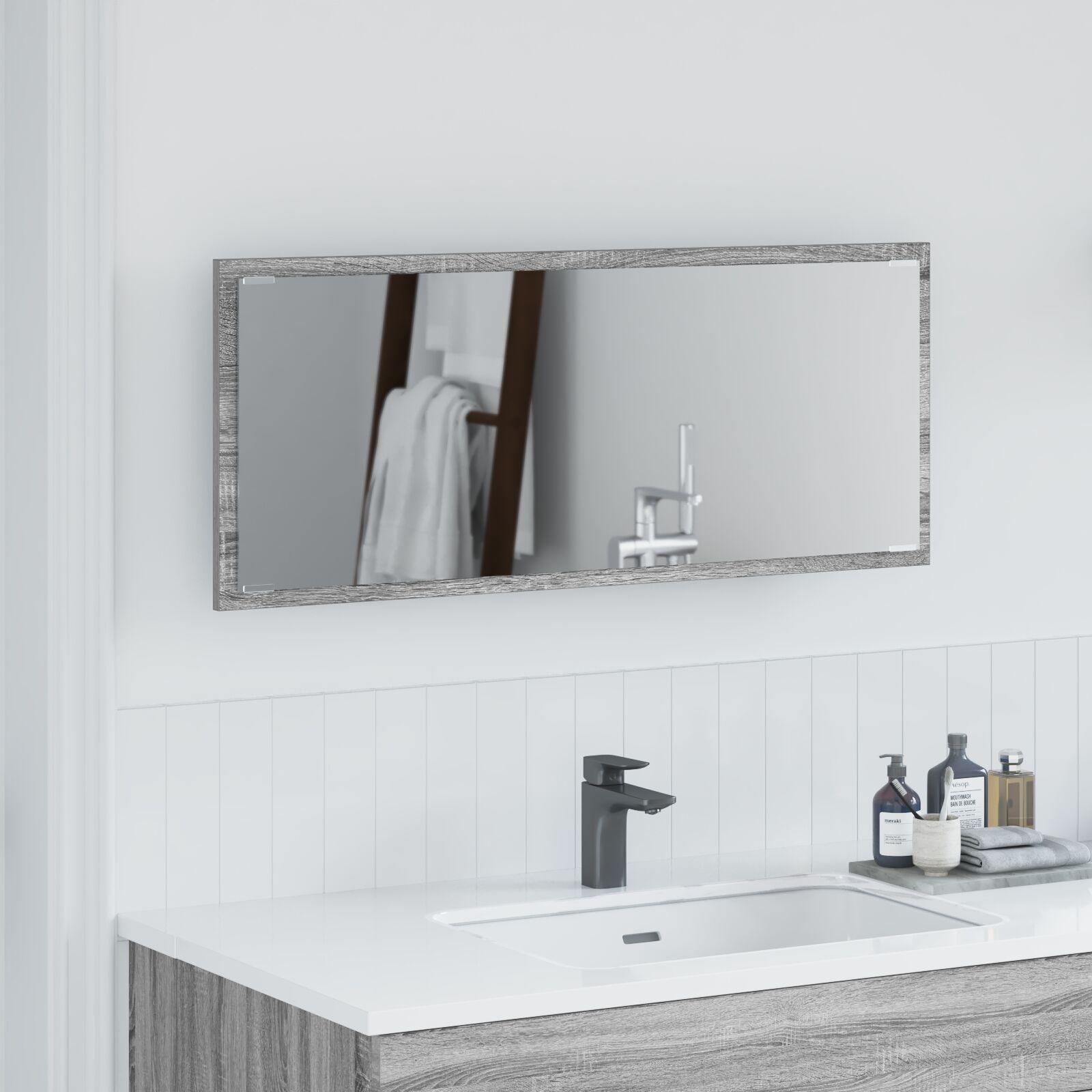 Spejl med spejl Grå sonoma-eg 90 x 8.5 x 37 cm Konstrueret træ