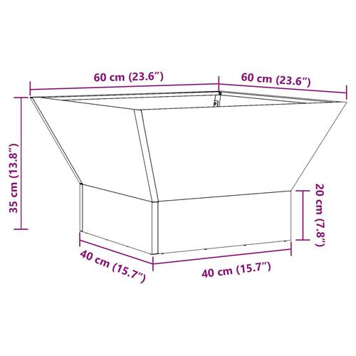 Fyrfadslys Fyr Firkantet Sort 60x60x35 cm Stål