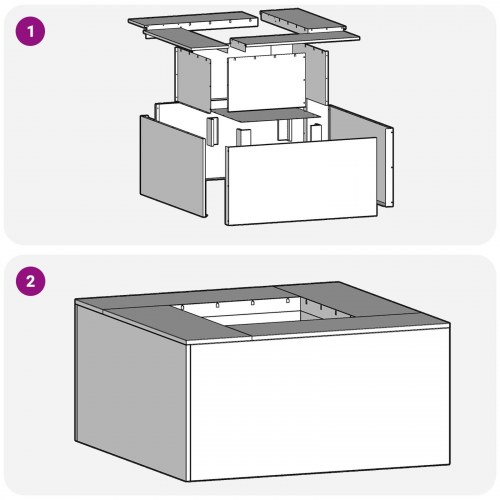 Fyrsted Firkantet Sort 60x60x30 cm Stål