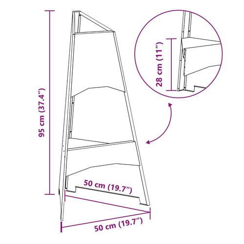 Ildsted Pyramid Sort 50x45x95 cm Stål