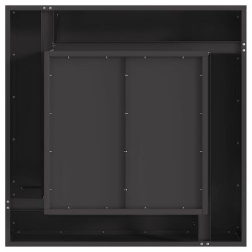 Fyrfad Firkantet Sort 80x80x40 cm i Stål