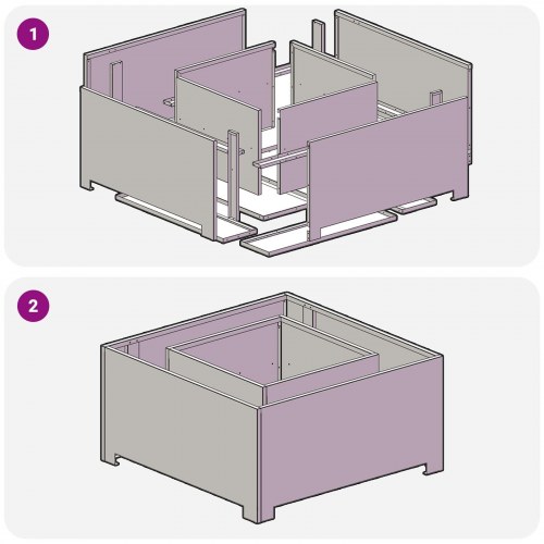 Fyrfadslys Square Sort 80x80x40 cm Stål