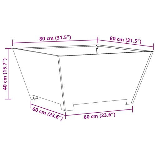 Fyrfadslys Firkantet Sort 80x80x40 cm Stål