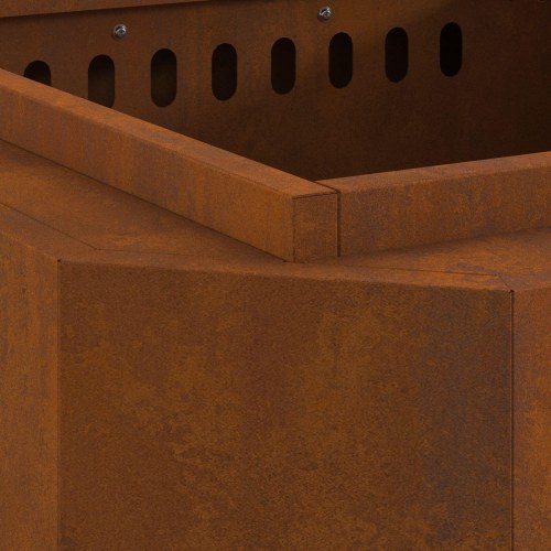 Røgfri ildsted 58x58x51 cm i vejrbestandigt stål