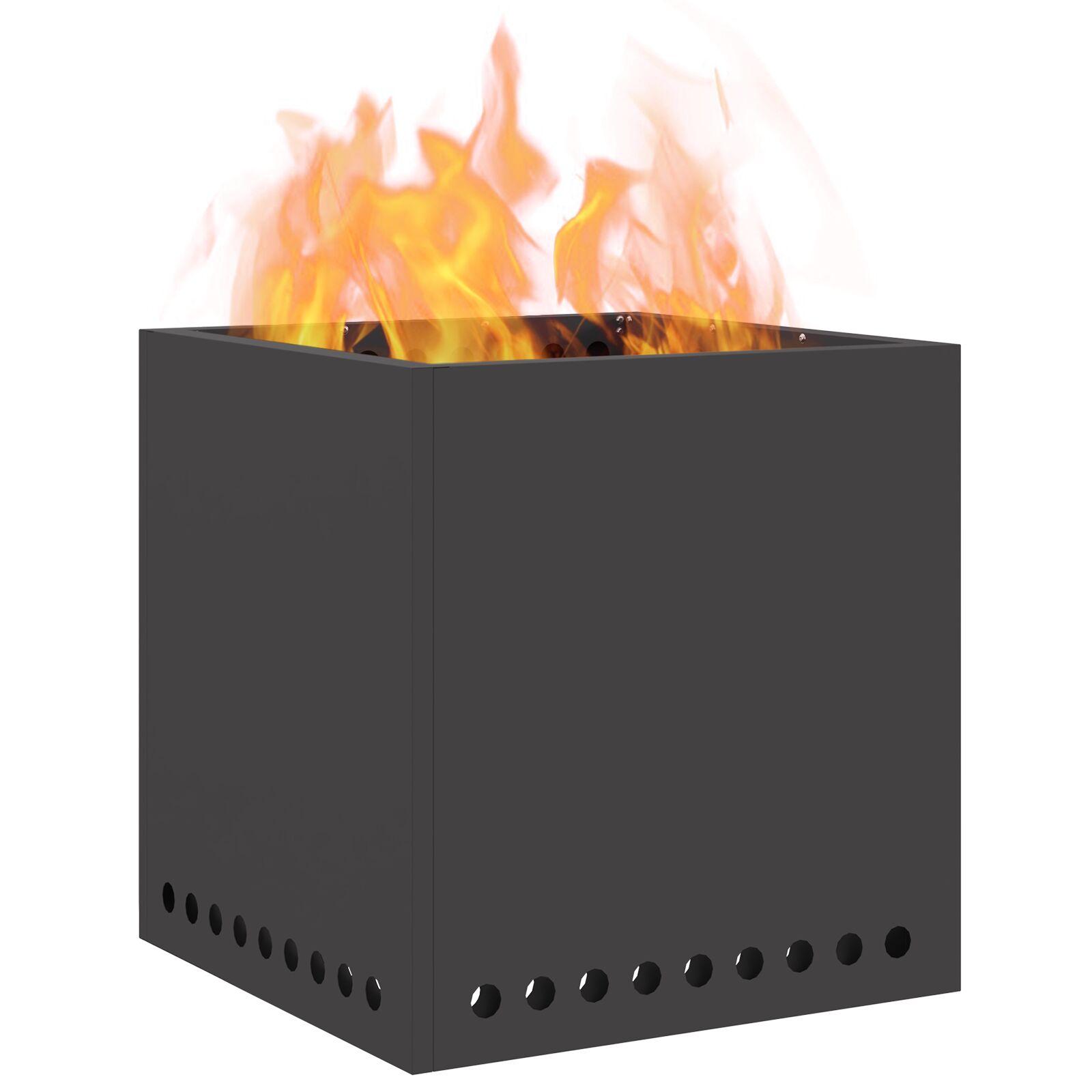 Fire Pit Black 48 x 48 x 50 cm Cold-rolled steel