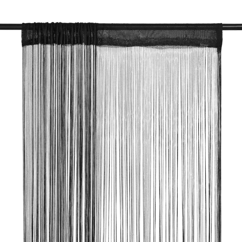 Trådgardiner 2 stk. 140 x 250 cm sort