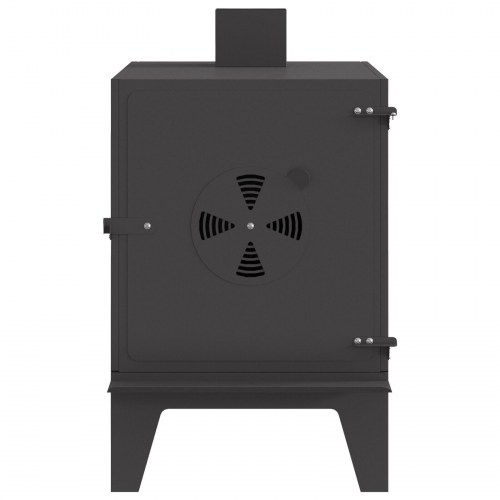 Campingkamin med skorsten Sort 35x50x60 cm Stål