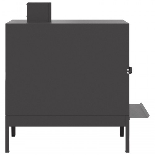 Campingkamin med skorsten Sort 35x50x60 cm Stål