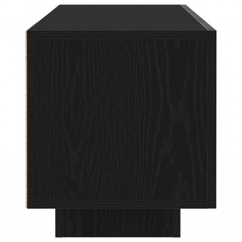 TV-skab med LED-lys i sort eg, 160x35x40 cm, lavet af træ