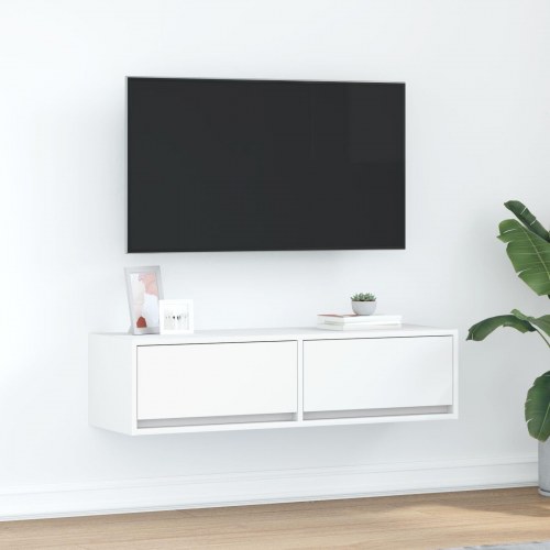 TV-bord Hvid 100x31x25,5 cm Konstrueret træ