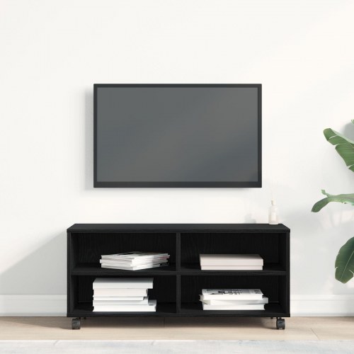 TV Skab Sort 90x35x35 cm Konstrueret træ