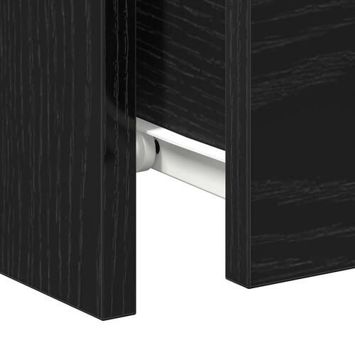 Sengebord med skuffer Sort Eg 30x30x40 cm