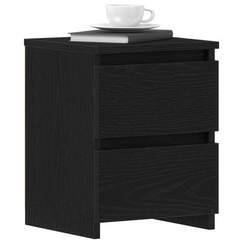 Natborde med skuffer 2 stk Sort Eg 30x30x40 cm