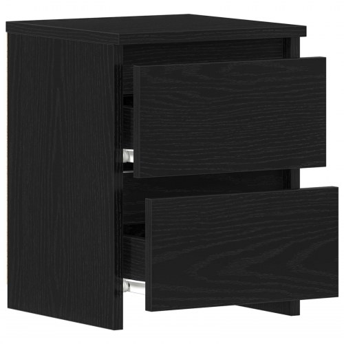 Natborde med skuffer 2 stk Sort Eg 30x30x40 cm