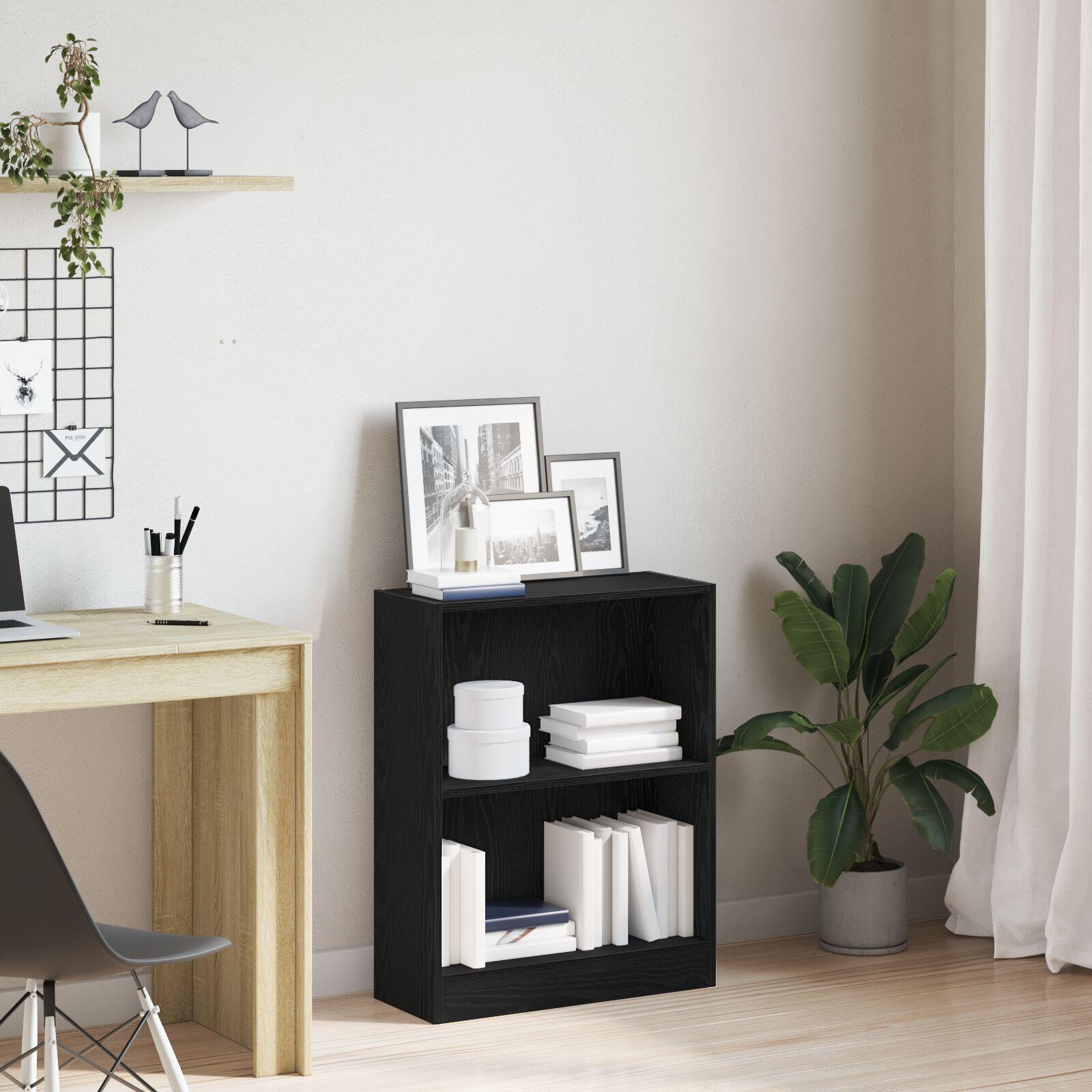 Bogskab Sort eg 60 x 24 x 76 cm Konstrueret træ
