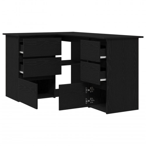 Sort Eg Hjørneskrivebord, 145x100x76 cm, Lavet af Konstrueret Træ