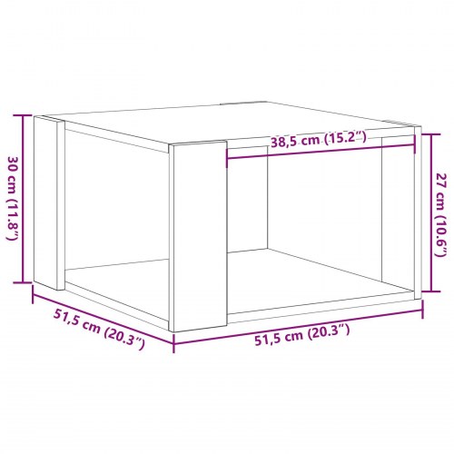 Kaffebord Sort Eg 85x55x31 cm Lavet af Træ