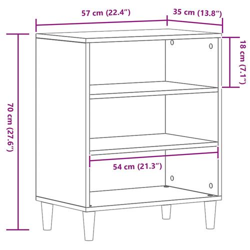 Skænk Sort Eg 57x35x70 cm Bygget i Træ