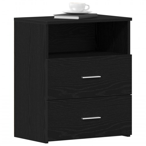 Sengeborde 2 stk Sort Eg 50x32x60 cm Lavet i Træ
