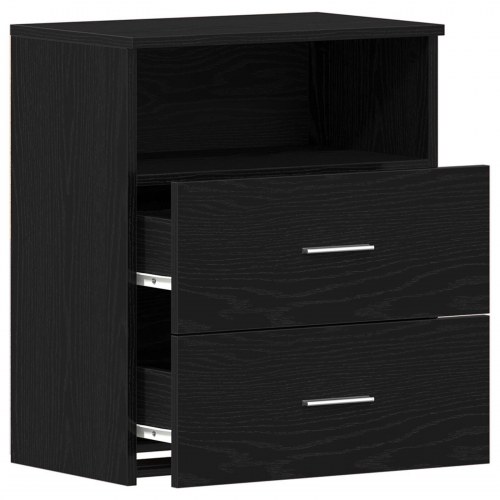 Sengeborde 2 stk Sort Eg 50x32x60 cm Lavet i Træ