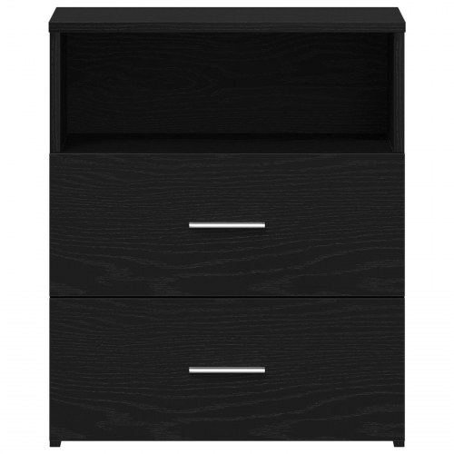 Sengeborde 2 stk Sort Eg 50x32x60 cm Lavet i Træ