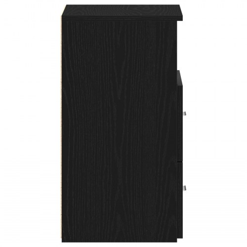 Sengeborde 2 stk Sort Eg 50x32x60 cm Lavet i Træ