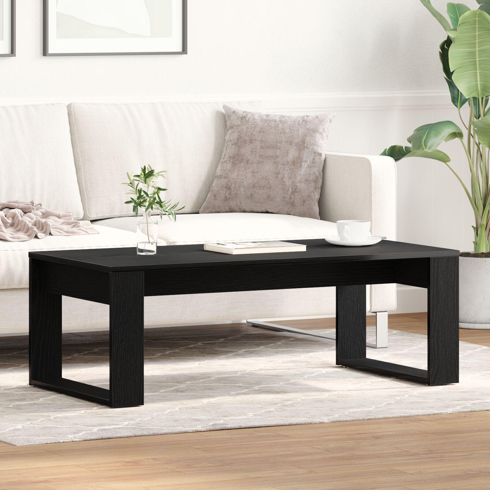 Sofabord Sort eg 102 x 50 x 35 cm Konstrueret træ
