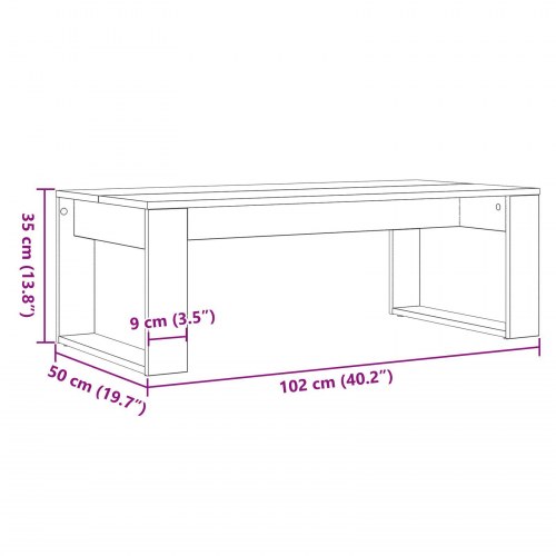 Sofabord Sort Eg 102x50x35 cm