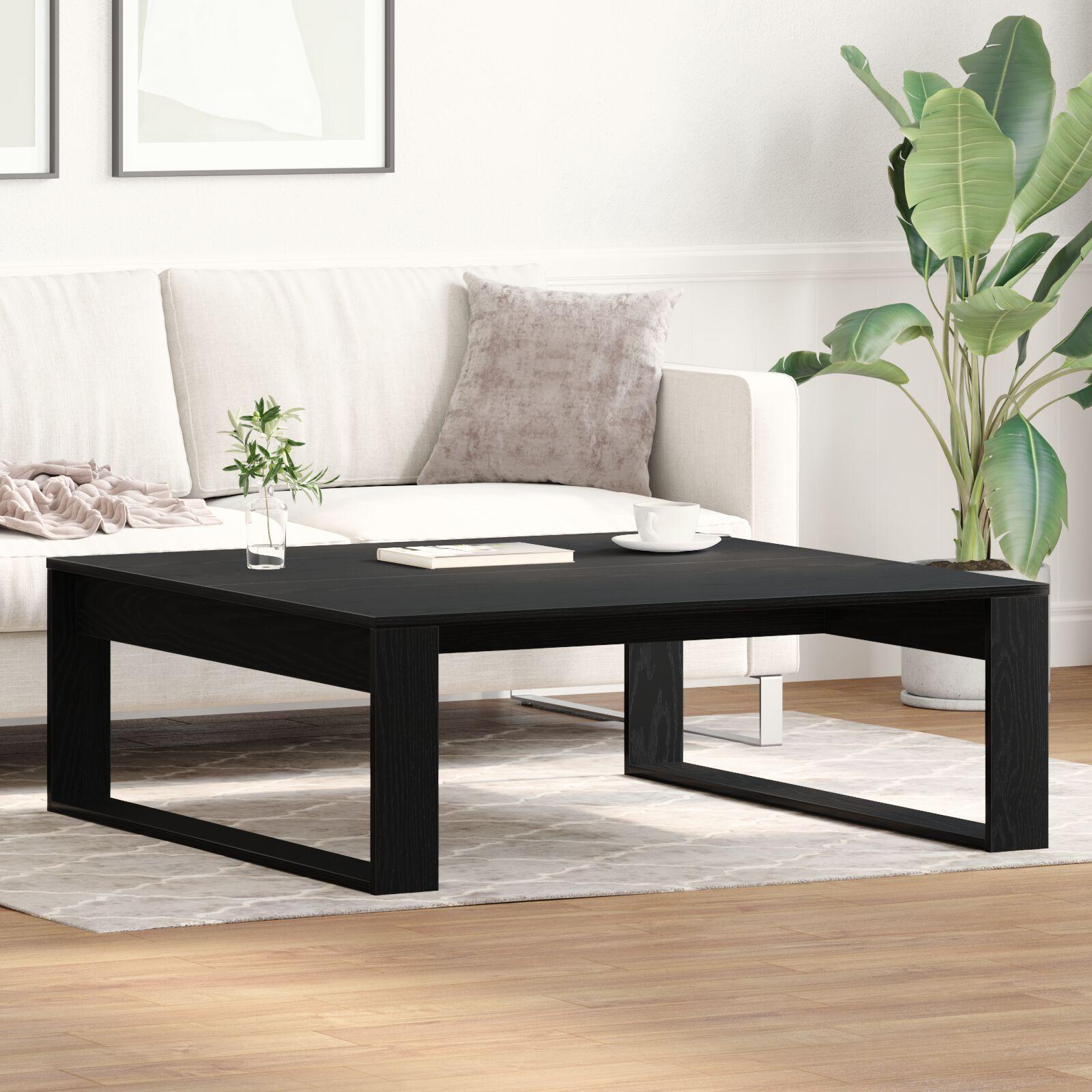 Sofabord Sort eg 100 x 100 x 35 cm Konstrueret træ