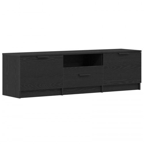 TV-bord - Sort Eg - 140x35x40 cm - Fremstillet af konstrueret træ