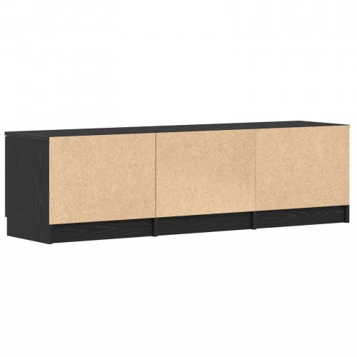 TV-bord - Sort Eg - 140x35x40 cm - Fremstillet af konstrueret træ